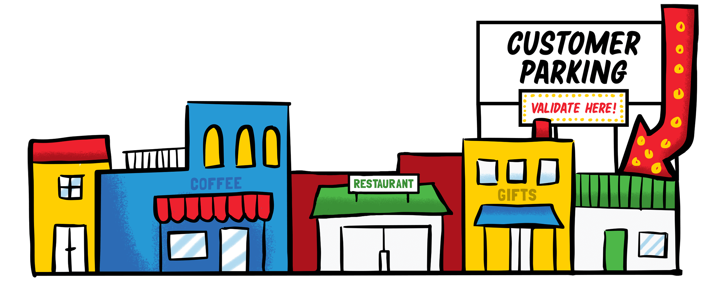 Storefronts with validated parking